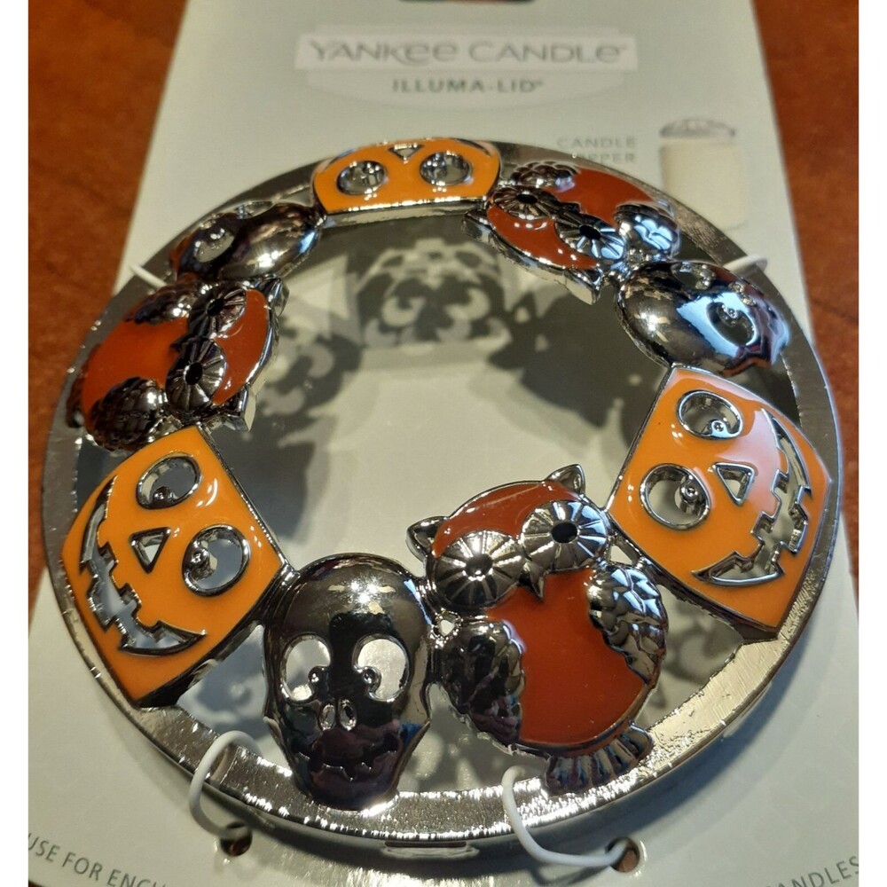 Yankee Candle Skulls Pumpkins Owls Illuma Lid Jar Candle Topper 1724741 NEW